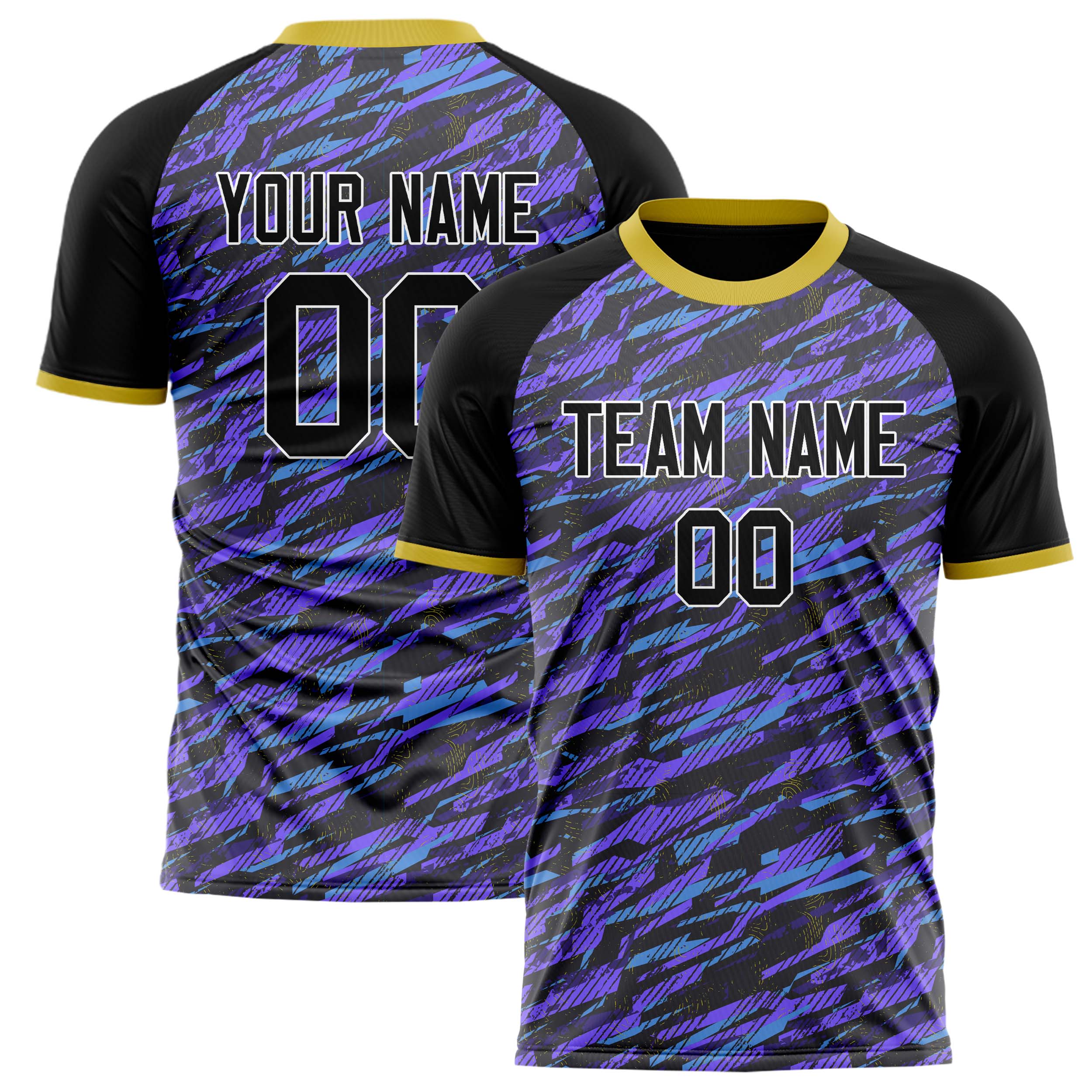Personalized Purple & Black Pattern Soccer Jersey