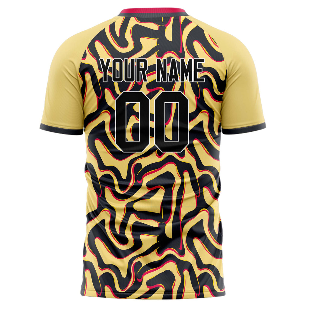 Personalized Cream & Black Pattern Soccer Jersey