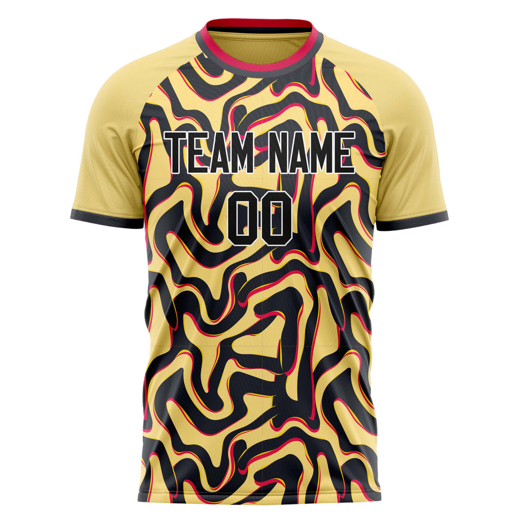 Personalized Cream & Black Pattern Soccer Jersey