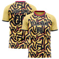 Personalized Cream & Black Pattern Soccer Jersey