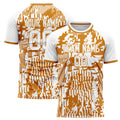 Personalized White & Orange Pattern Soccer Jersey