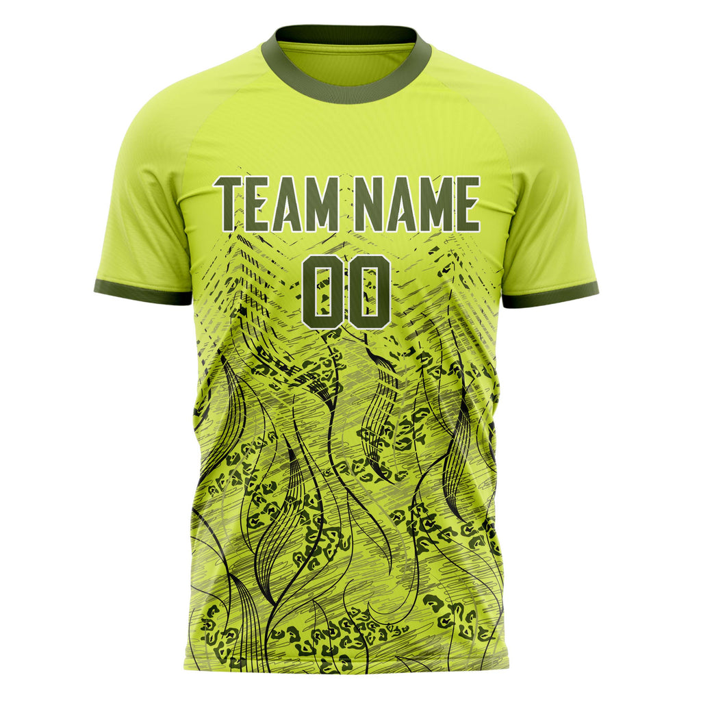 Personalized Green & Gray Pattern Soccer Jersey