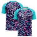 Personalized Navy & Teal Pattern Soccer Jersey