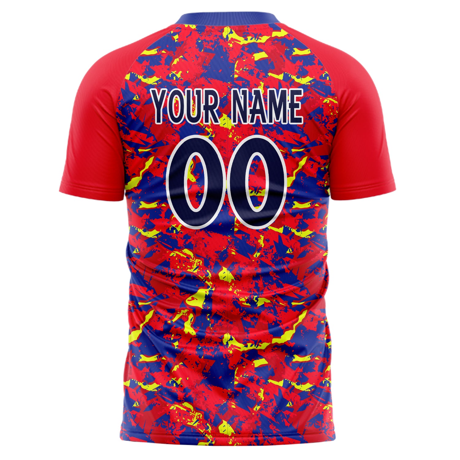 Personalized Red & Navy Pattern Soccer Jersey