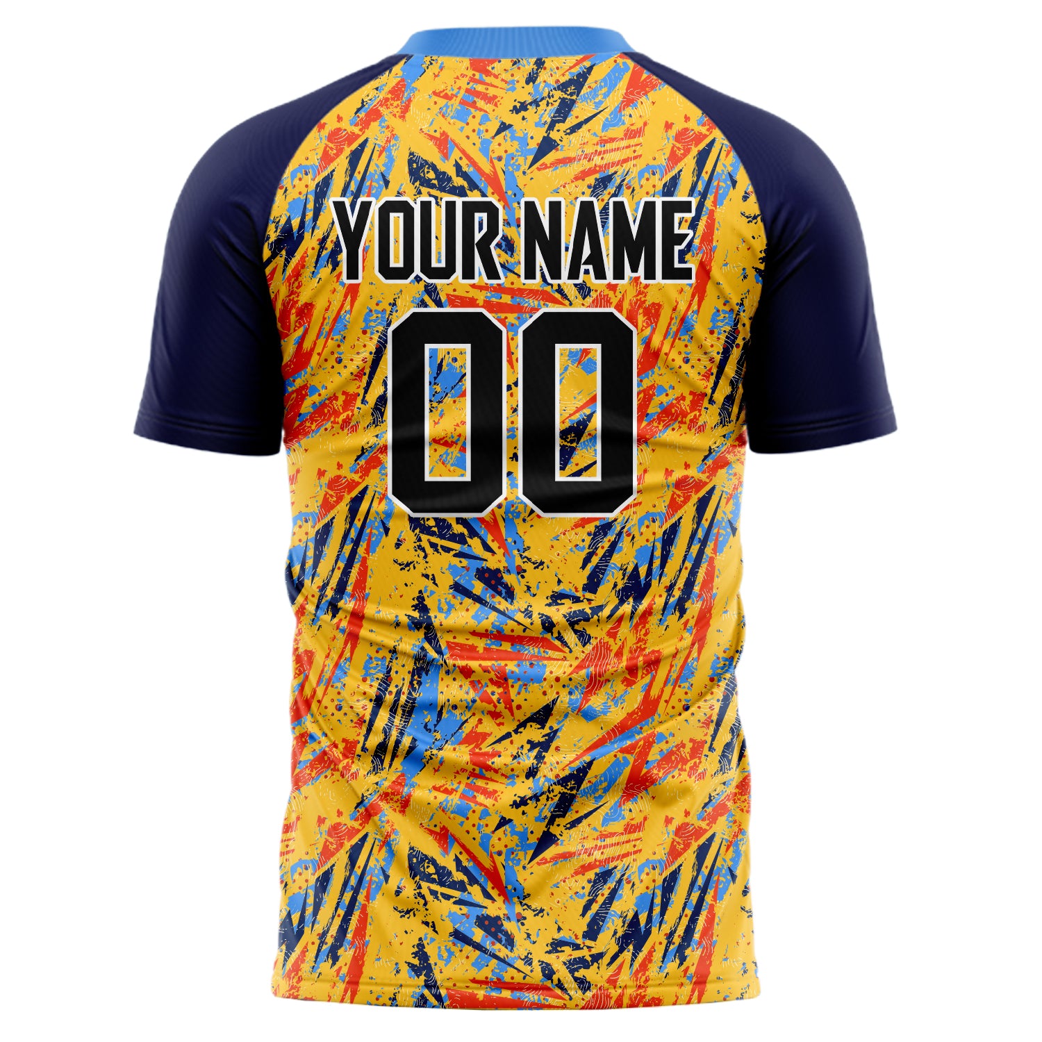 Personalized Gold & Navy Pattern Soccer Jersey