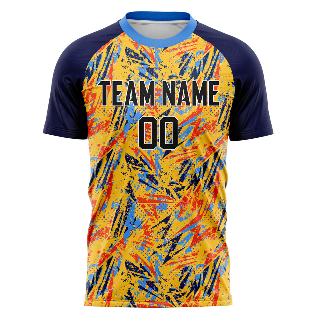 Personalized Gold & Navy Pattern Soccer Jersey