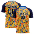 Personalized Gold & Navy Pattern Soccer Jersey