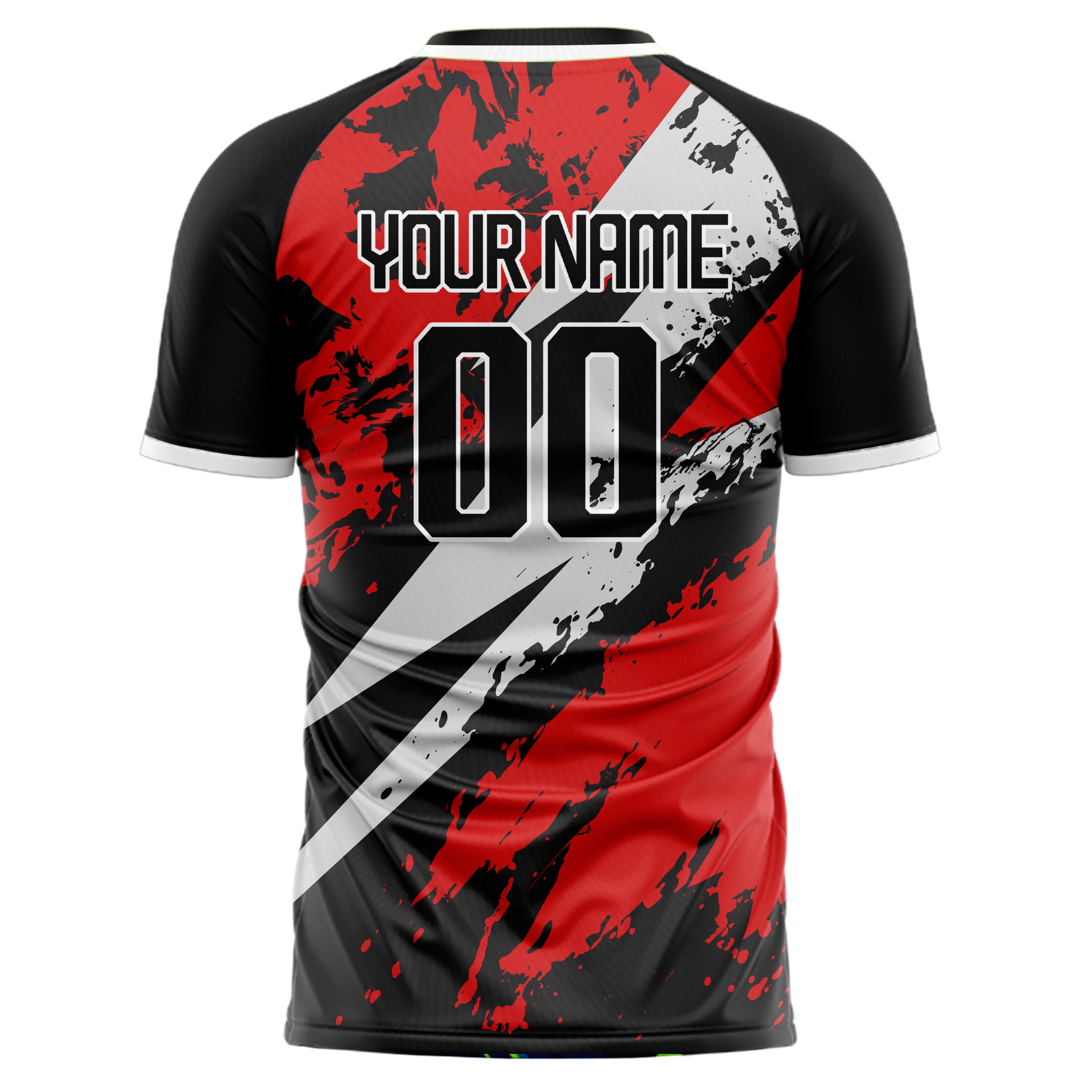 Personalized Red & Black Pattern Soccer Jersey