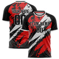 Personalized Red & Black Pattern Soccer Jersey