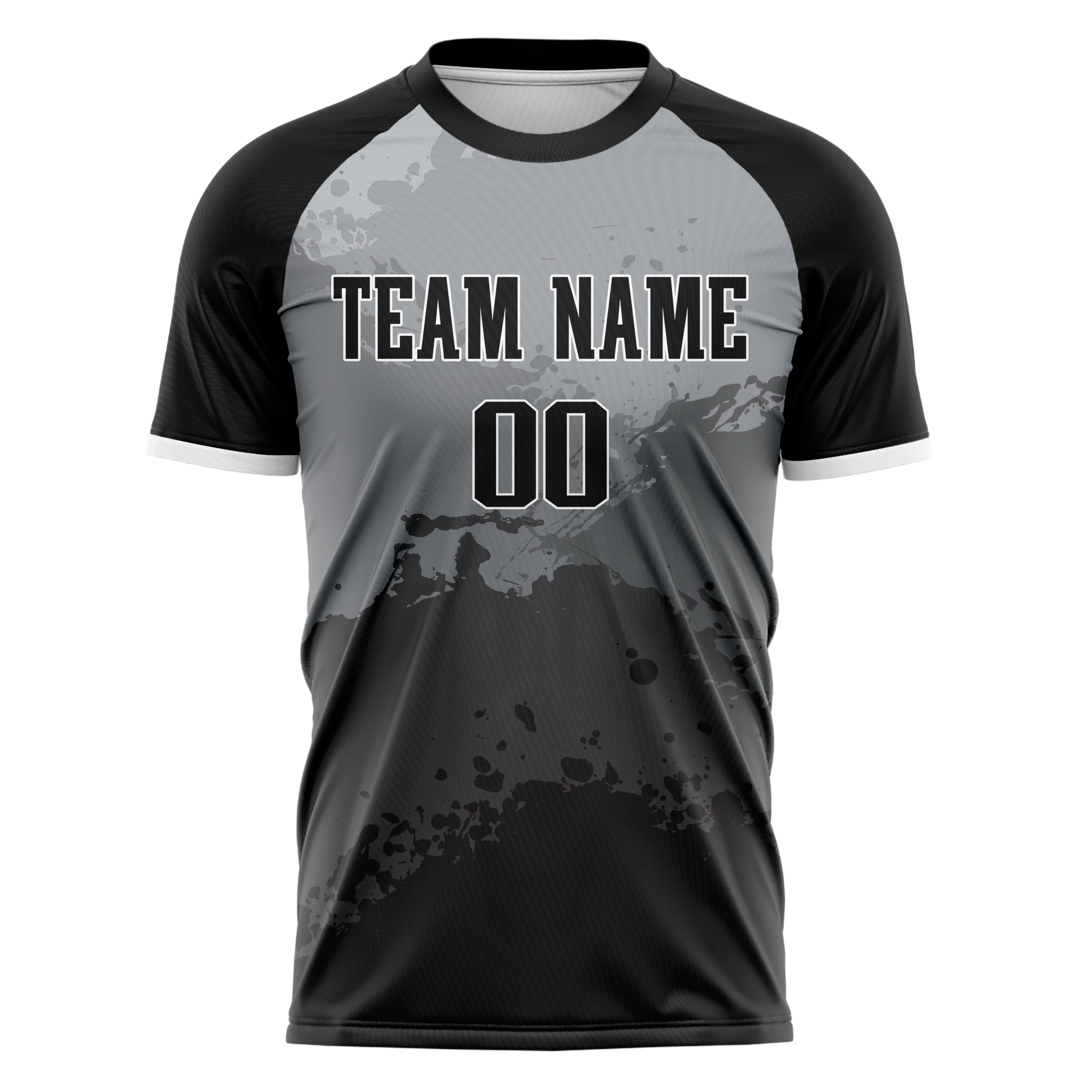 Personalized Black & Gray Pattern Soccer Jersey