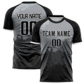 Personalized Black & Gray Pattern Soccer Jersey