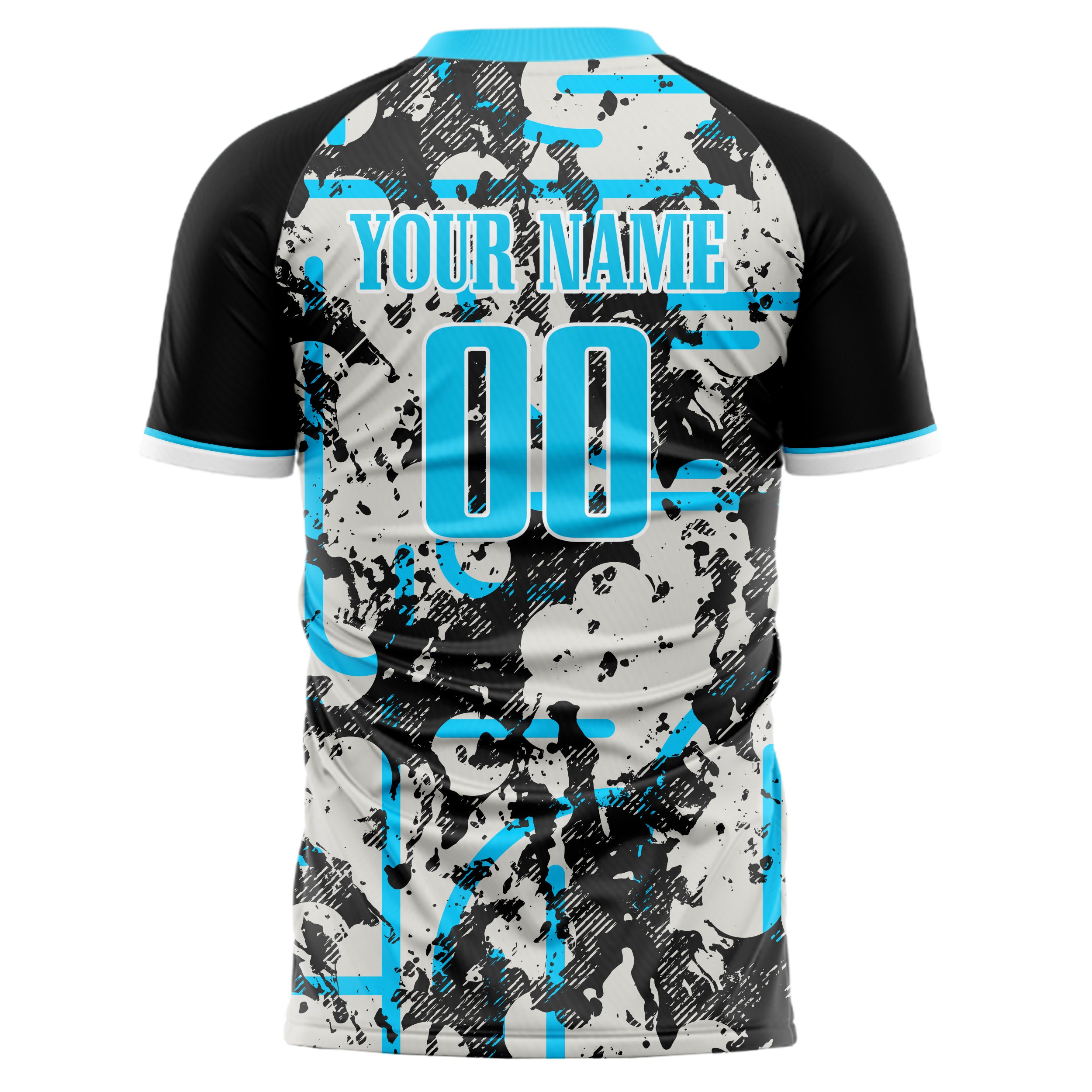 Personalized Black & Blue Pattern Soccer Jersey