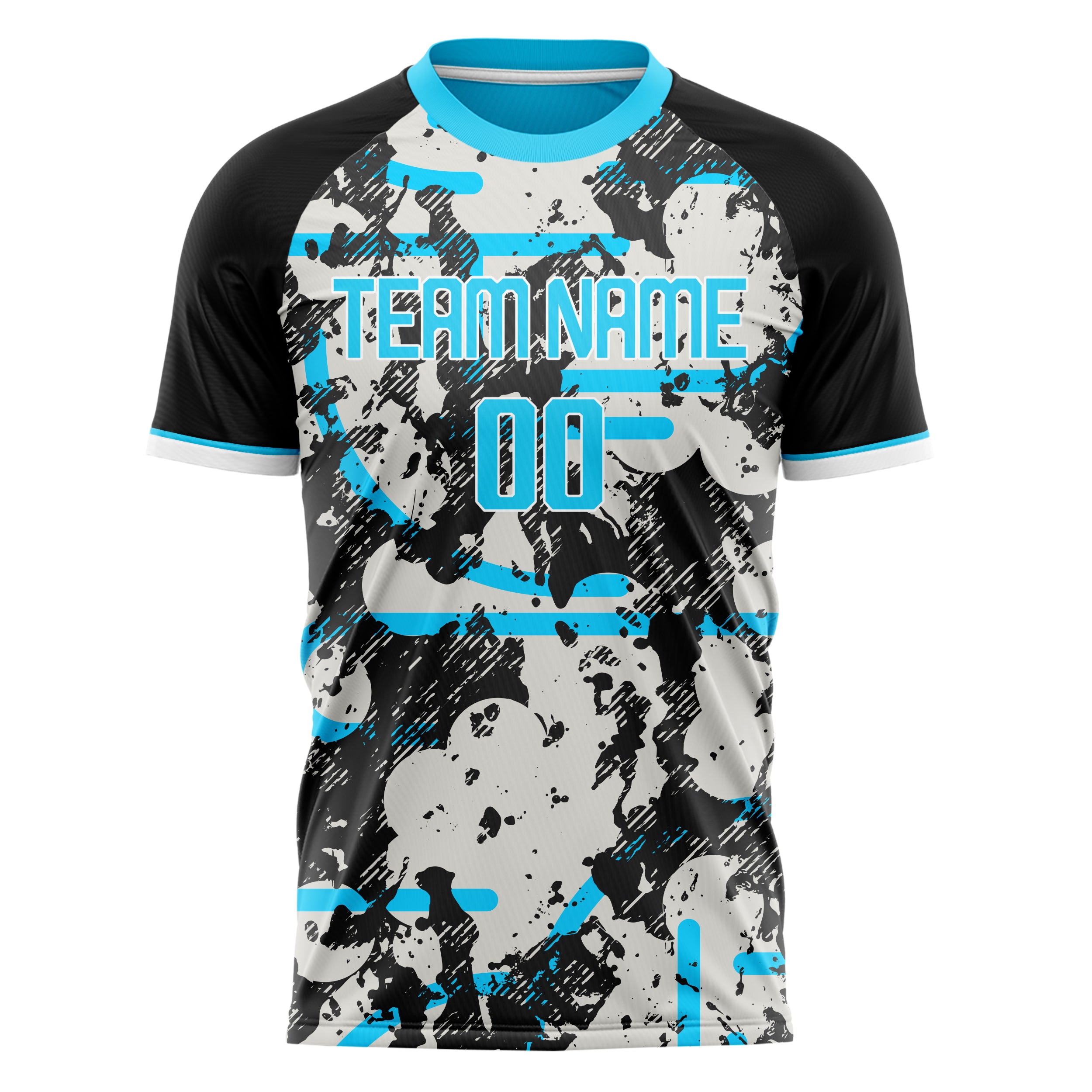 Personalized Black & Blue Pattern Soccer Jersey