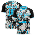 Personalized Black & Blue Pattern Soccer Jersey