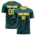 Personalized Kelly Green & Yellow Pattern Soccer Jersey
