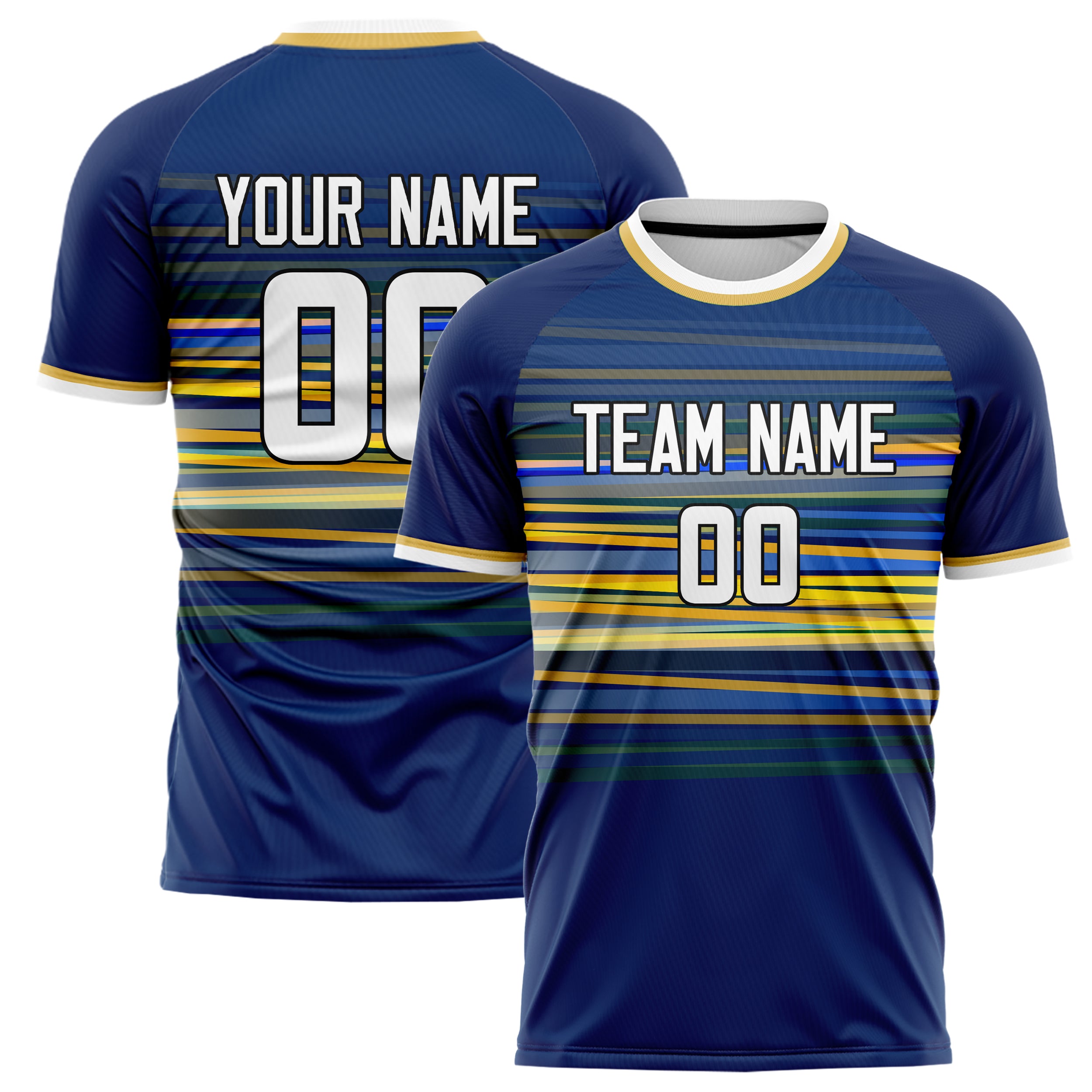 Personalized Navy & White Pattern Soccer Jersey