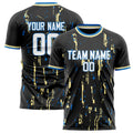 Personalized Black & Cream Pattern Soccer Jersey