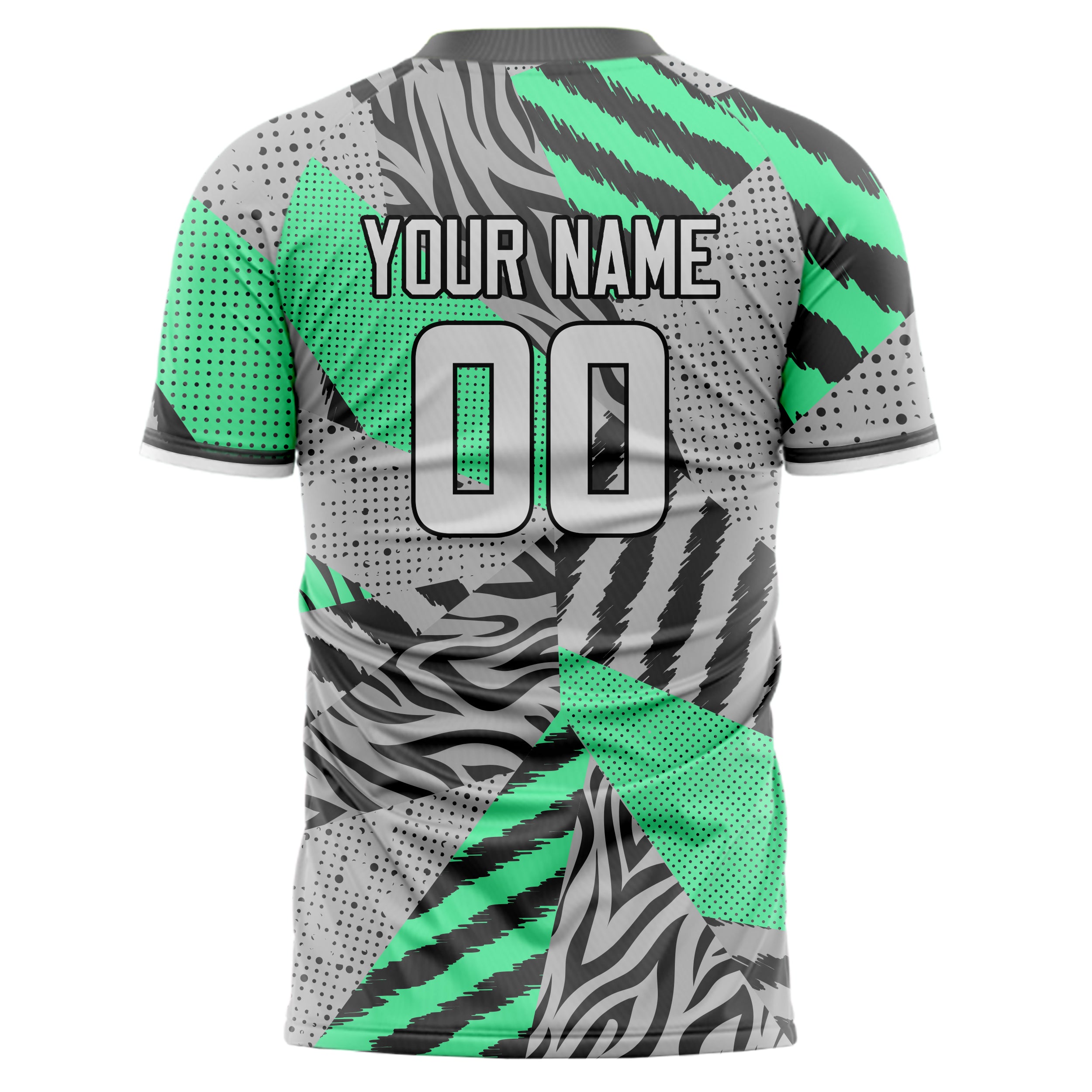 Personalized Gray & Teal Pattern Soccer Jersey