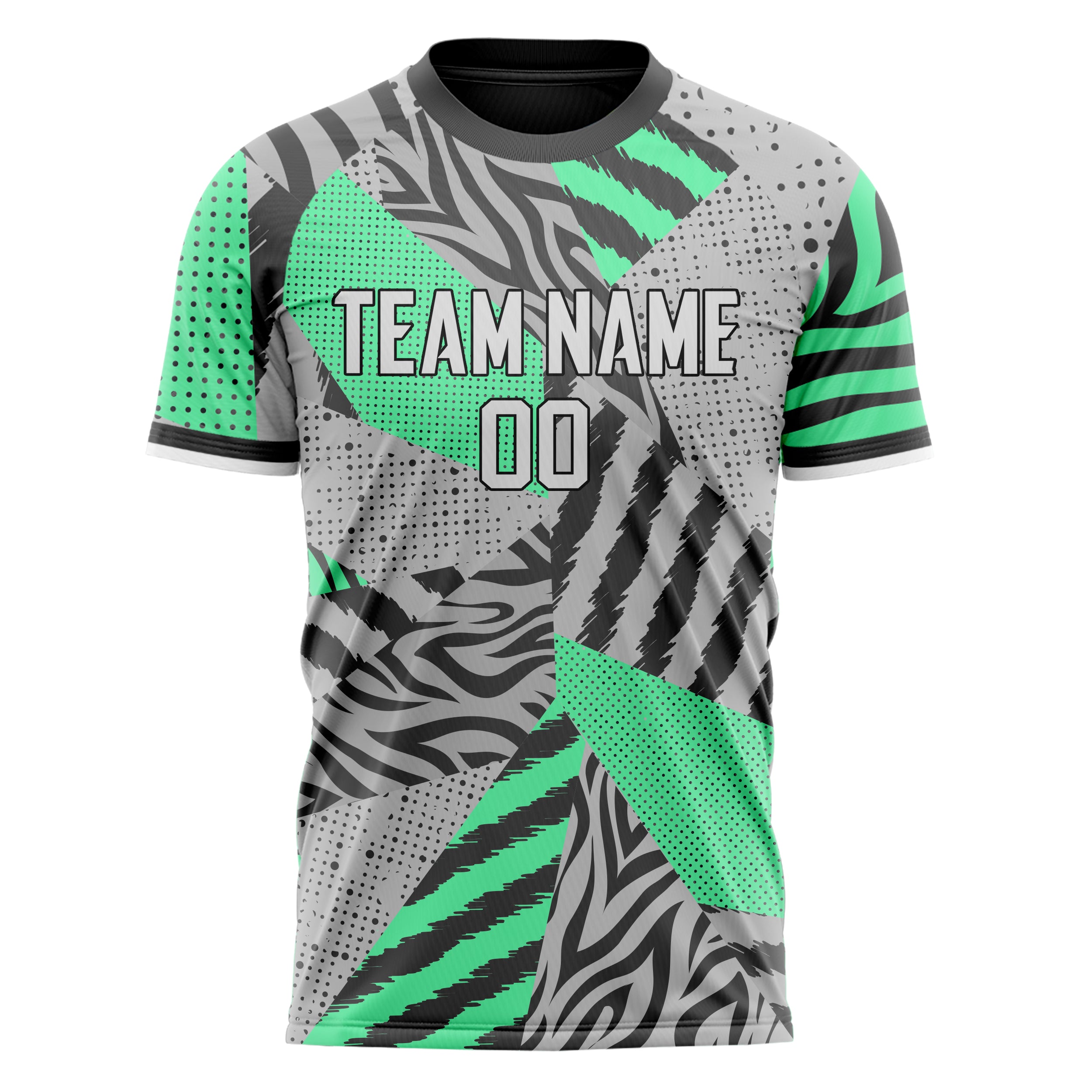 Personalized Gray & Teal Pattern Soccer Jersey