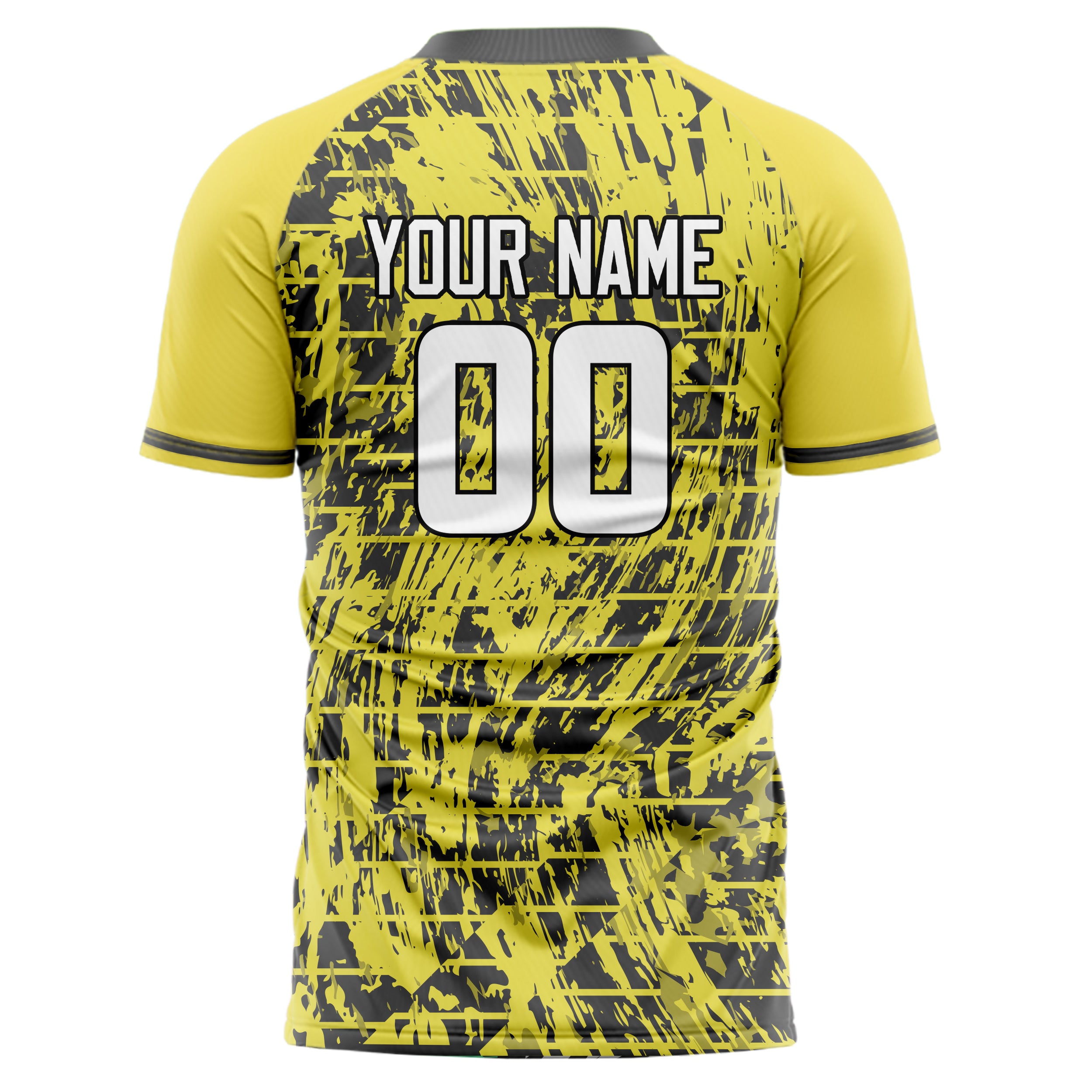 Personalized Yellow & Gray Pattern Soccer Jersey