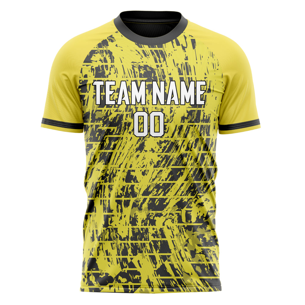 Personalized Yellow & Gray Pattern Soccer Jersey
