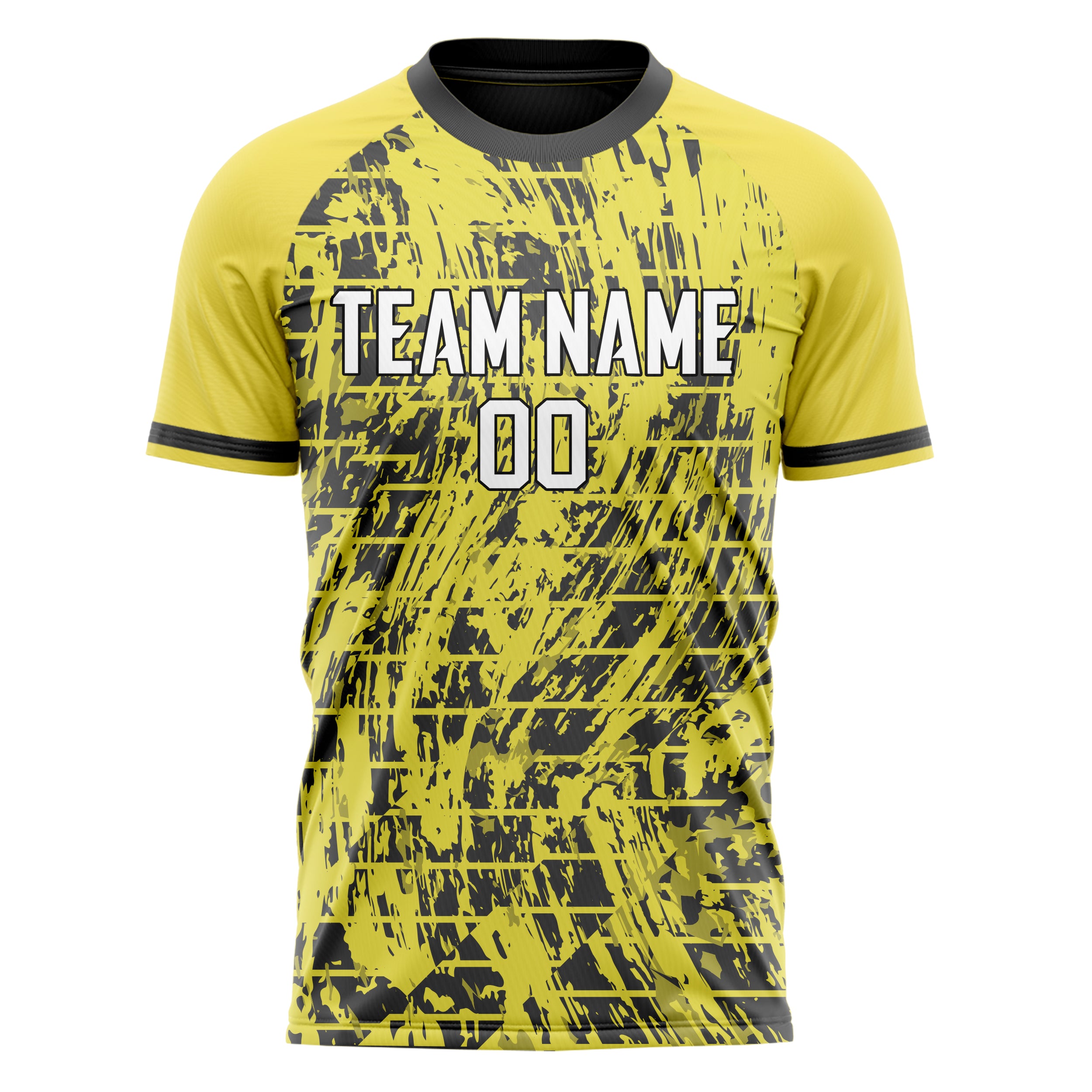Personalized Yellow & Gray Pattern Soccer Jersey