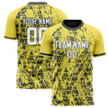 Personalized Yellow & Gray Pattern Soccer Jersey