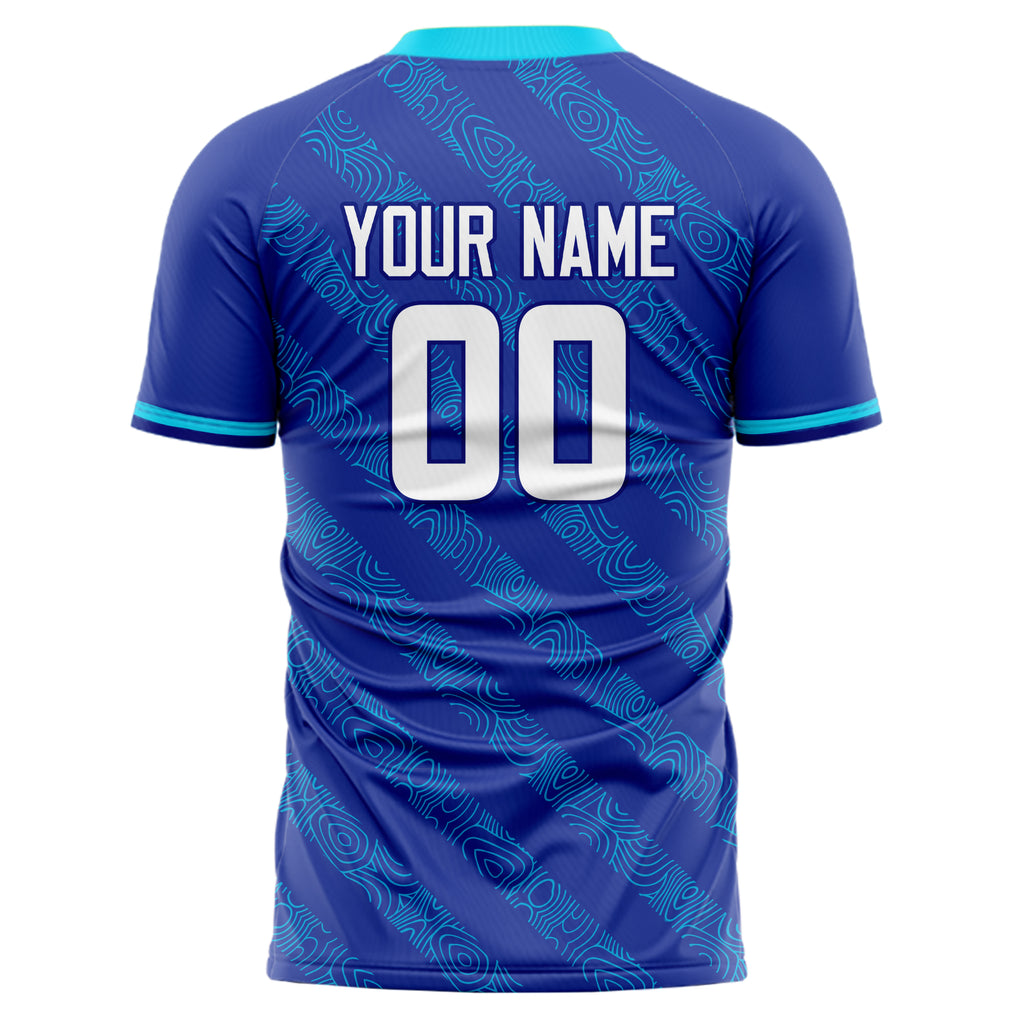 Personalized Royal & White Pattern Soccer Jersey