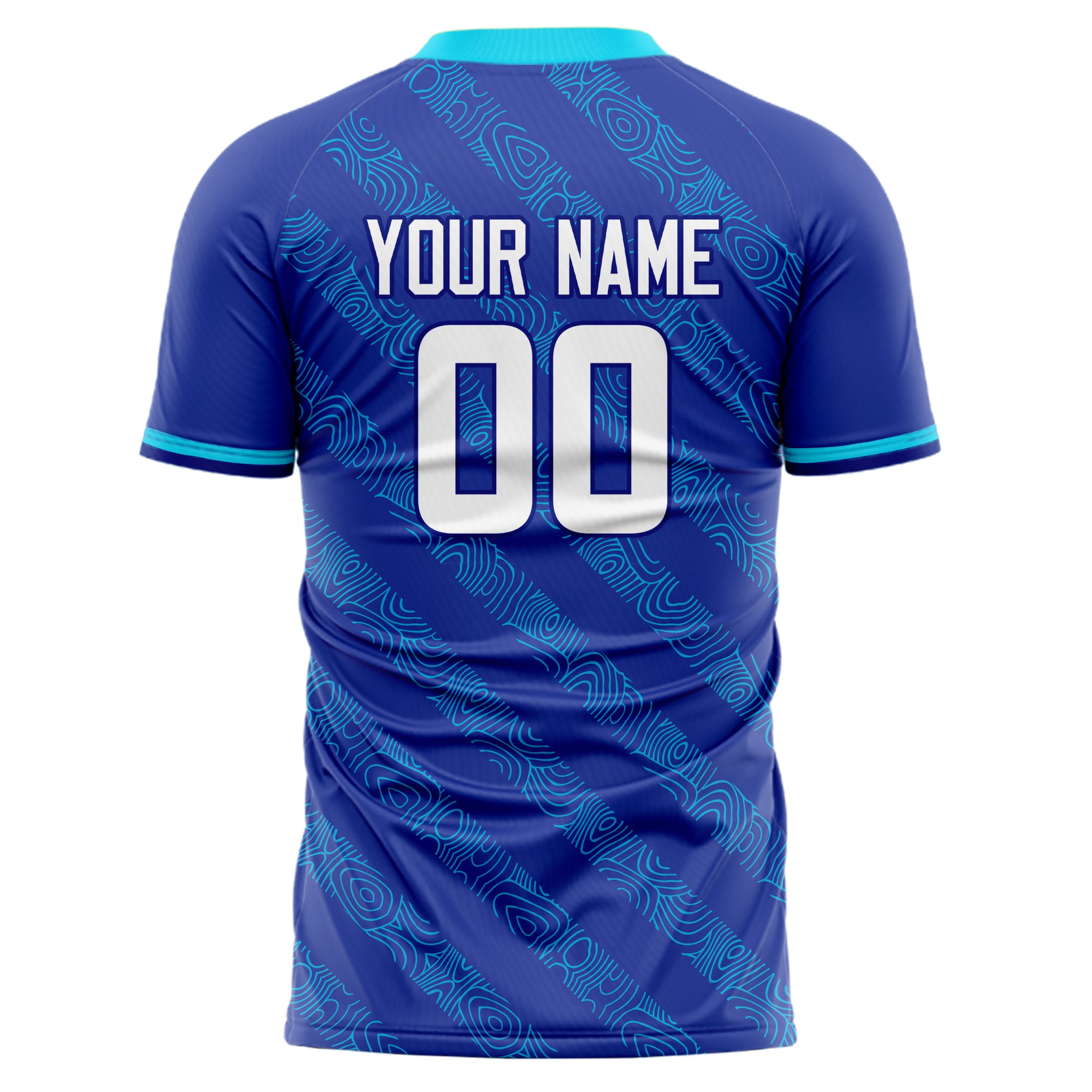 Personalized Royal & White Pattern Soccer Jersey