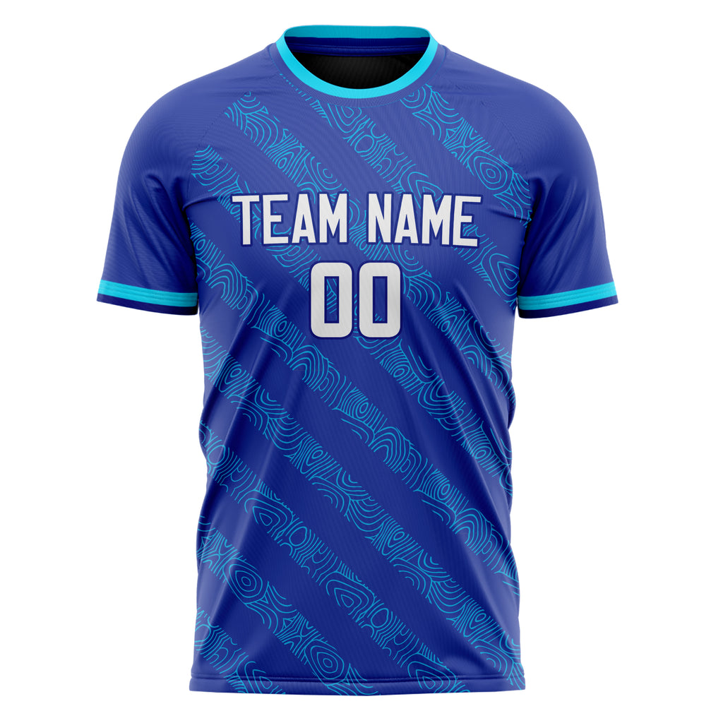 Personalized Royal & White Pattern Soccer Jersey