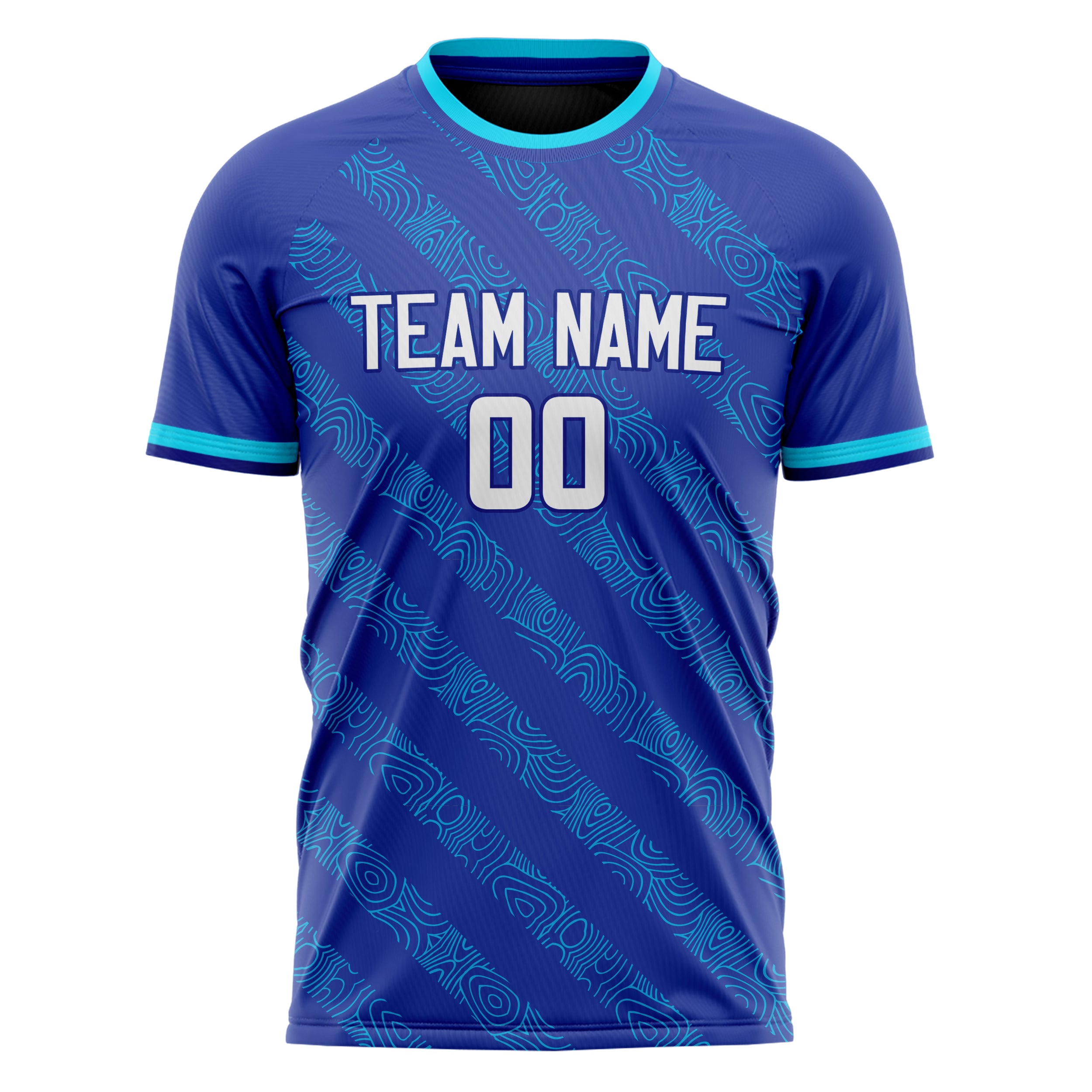 Personalized Royal & White Pattern Soccer Jersey