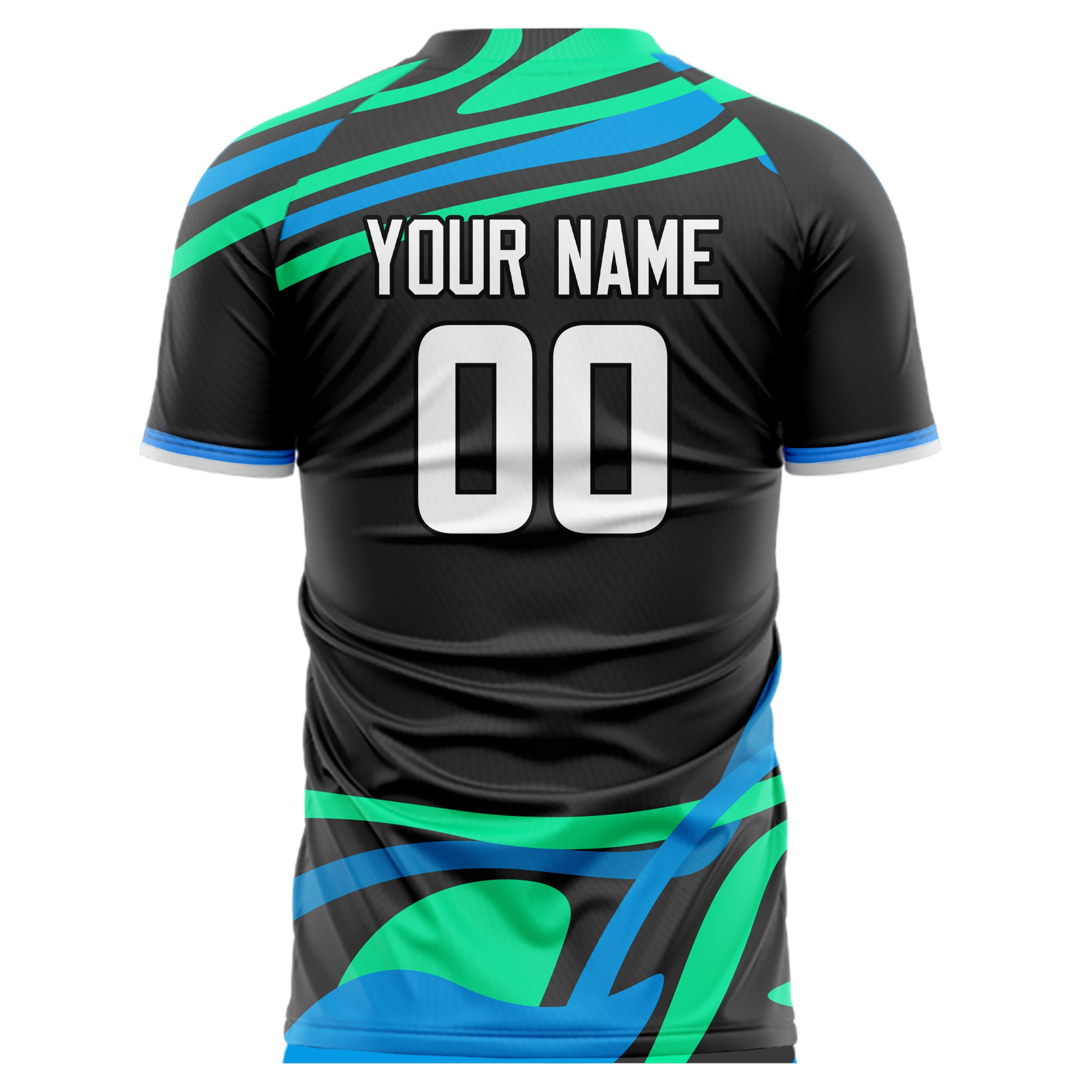 Personalized Black & Blue Pattern Soccer Jersey