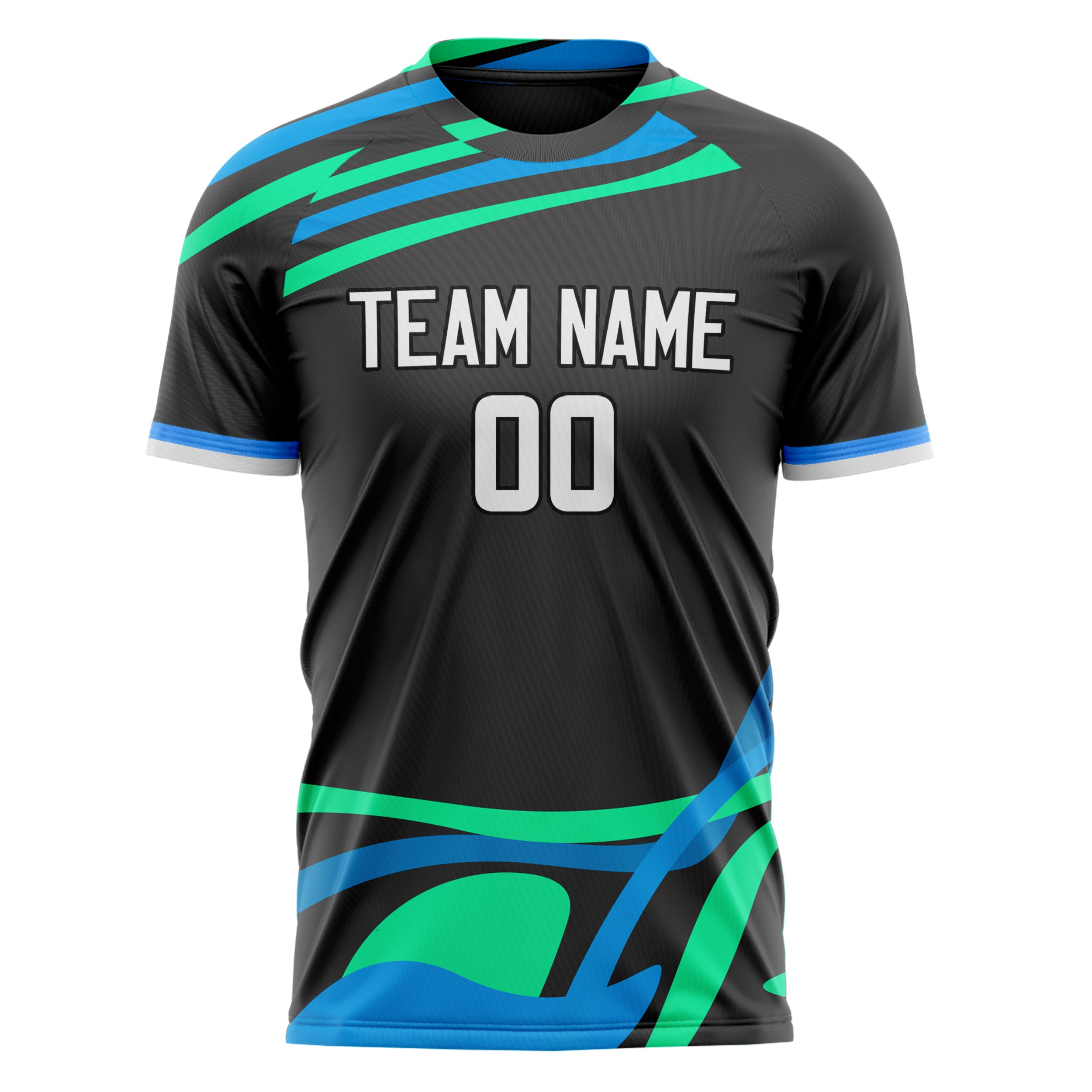 Personalized Black & Blue Pattern Soccer Jersey