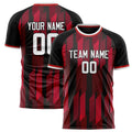 Personalized Red & Black Pattern Soccer Jersey