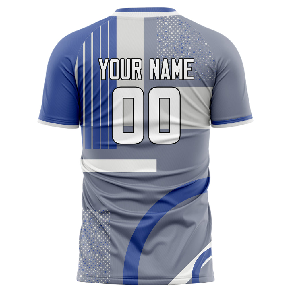 Personalized Gray & White Pattern Soccer Jersey