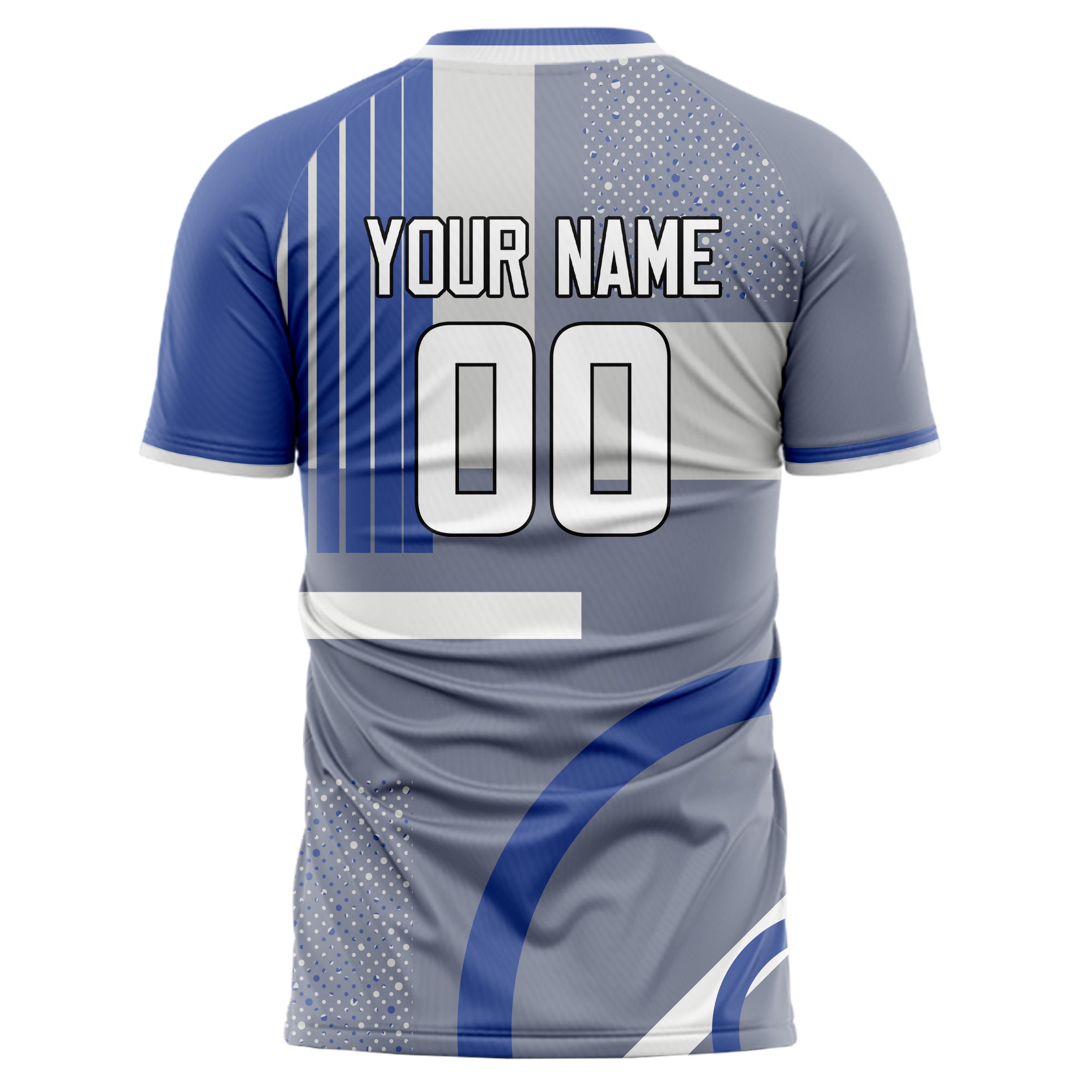 Personalized Gray & White Pattern Soccer Jersey