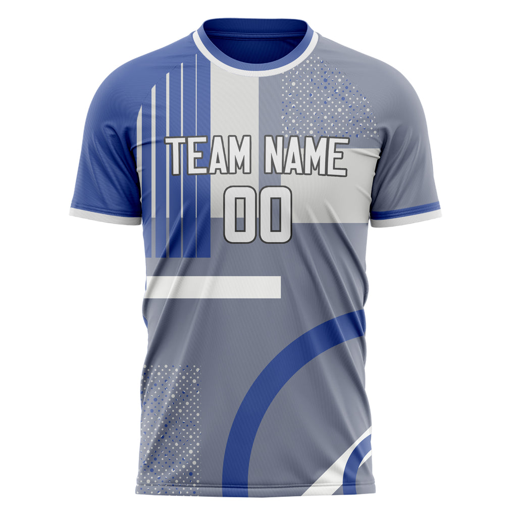 Personalized Gray & White Pattern Soccer Jersey