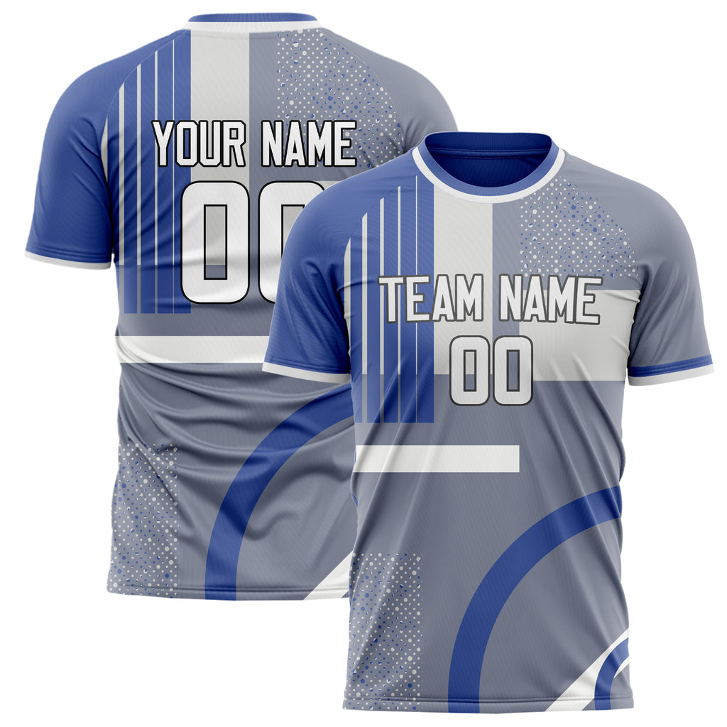 Personalized Gray & White Pattern Soccer Jersey