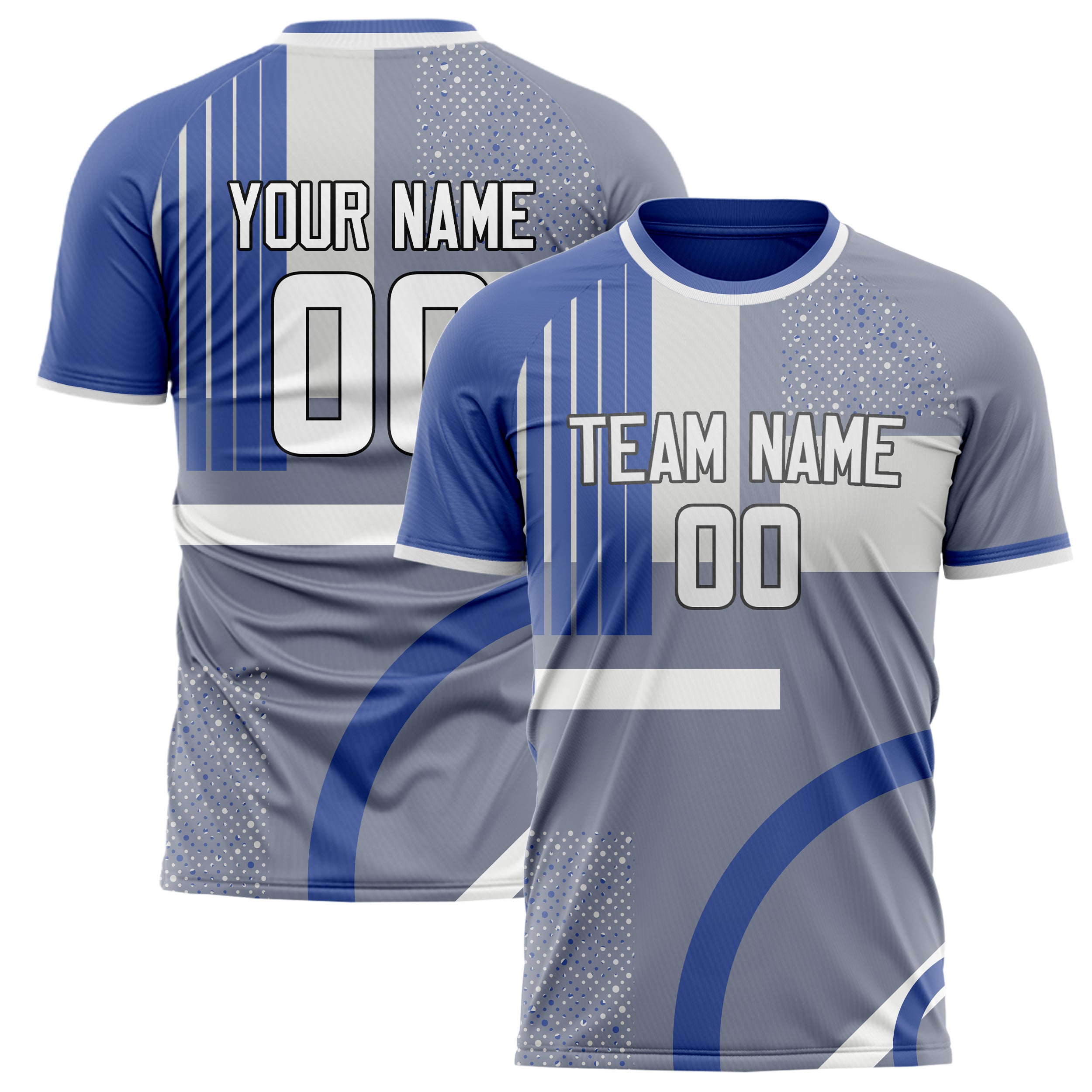 Personalized Gray & White Pattern Soccer Jersey
