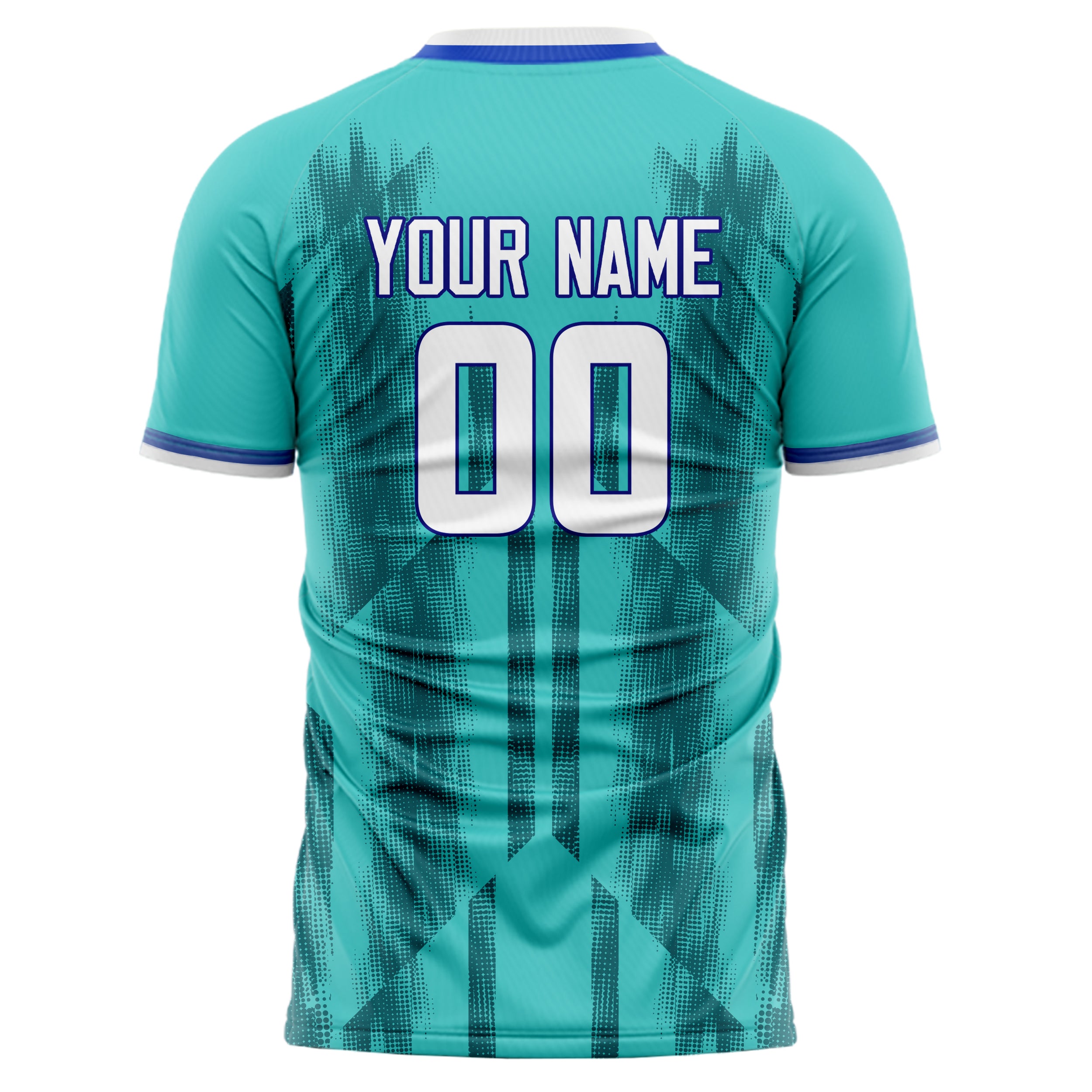 Personalized Teal & White Pattern Soccer Jersey