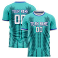 Personalized Teal & White Pattern Soccer Jersey