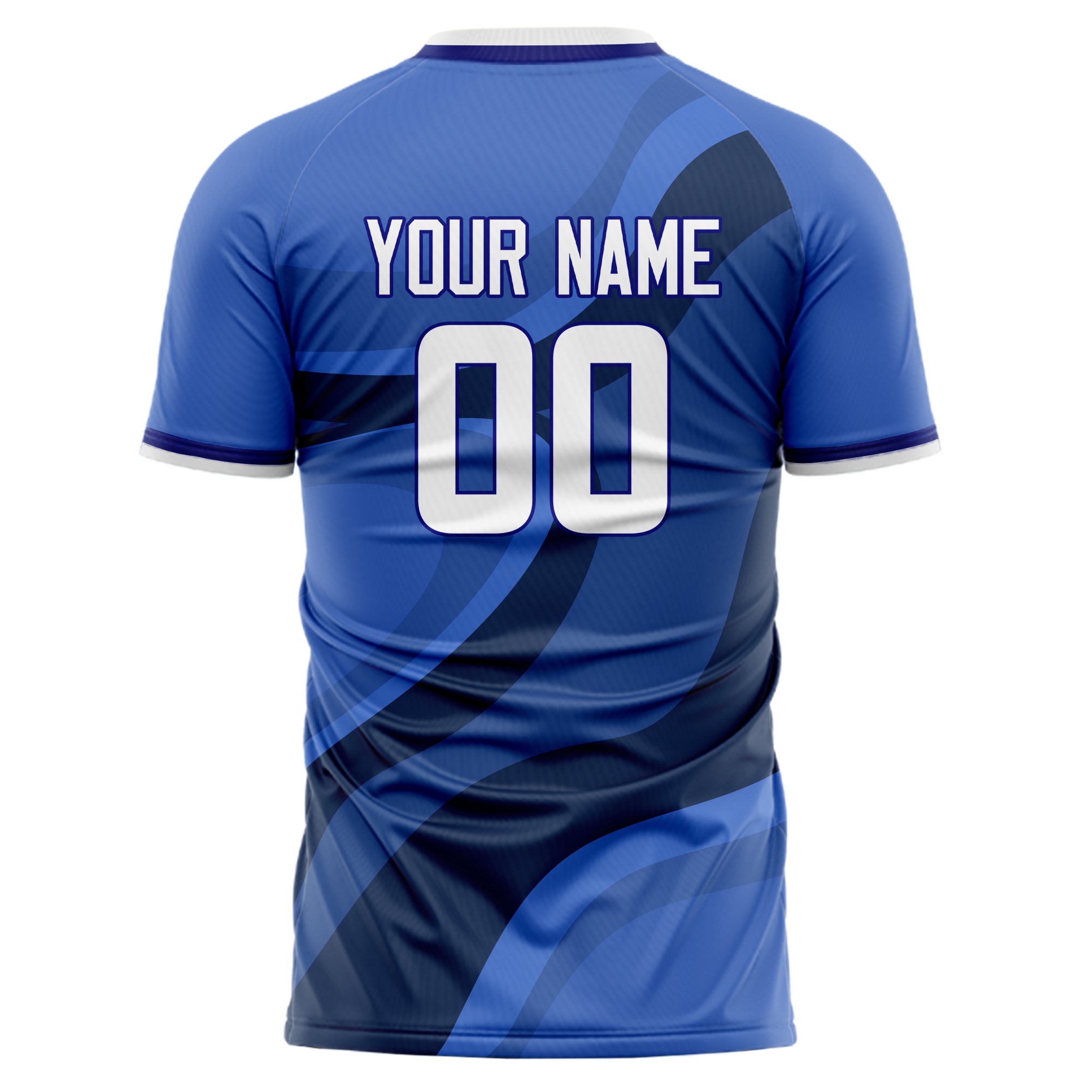 Personalized Blue & Navy Pattern Soccer Jersey