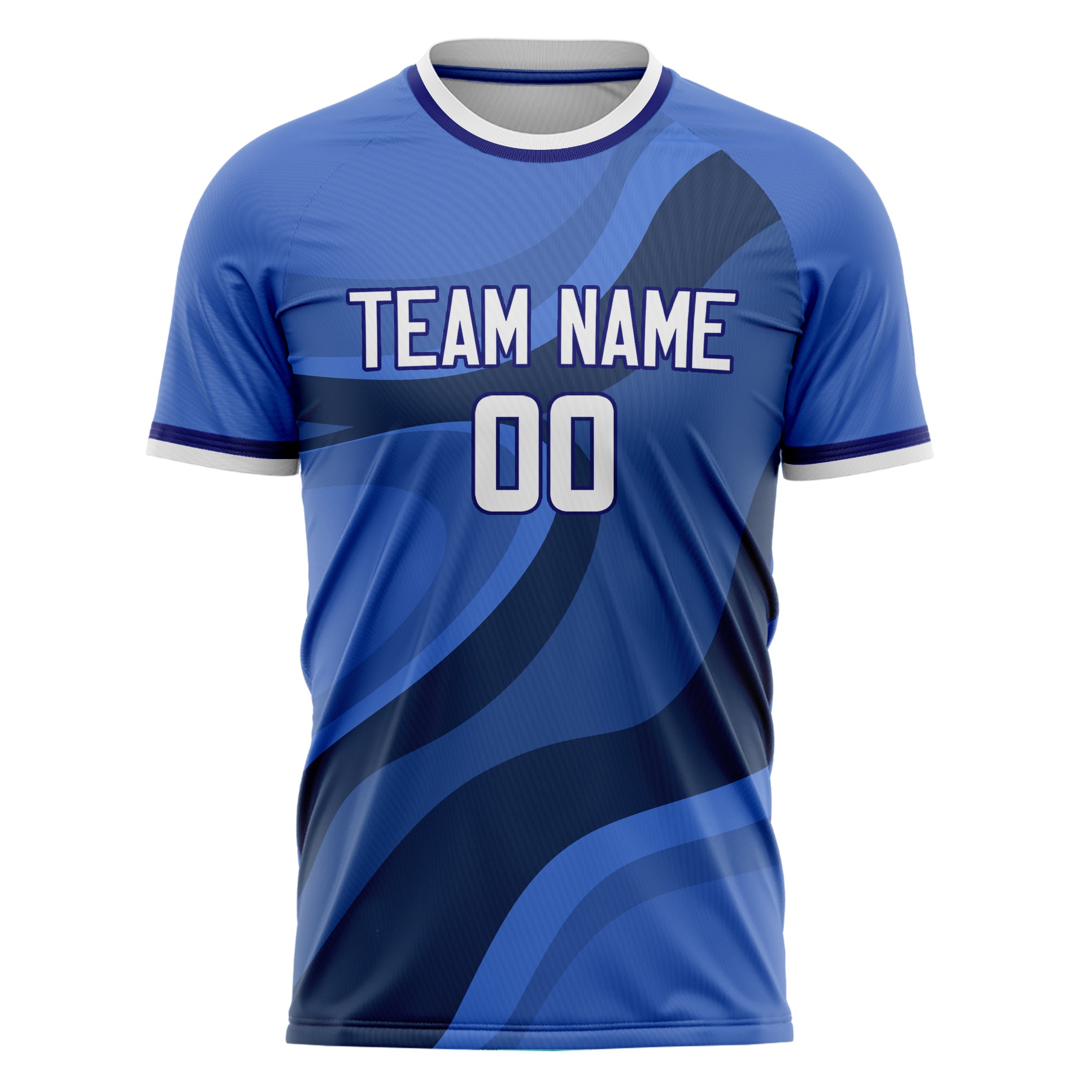 Personalized Blue & Navy Pattern Soccer Jersey