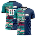 Personalized Navy & Teal Pattern Soccer Jersey