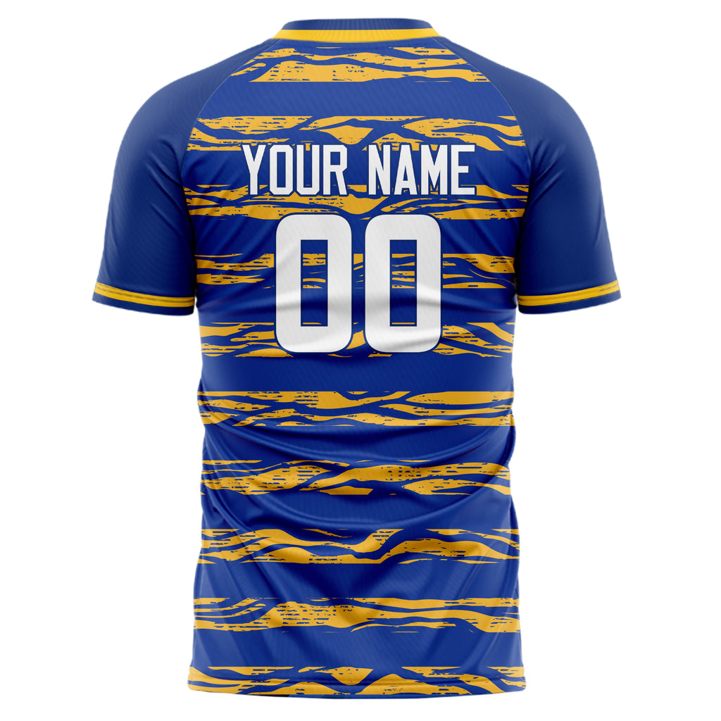 Personalized Royal & Gold Pattern Soccer Jersey