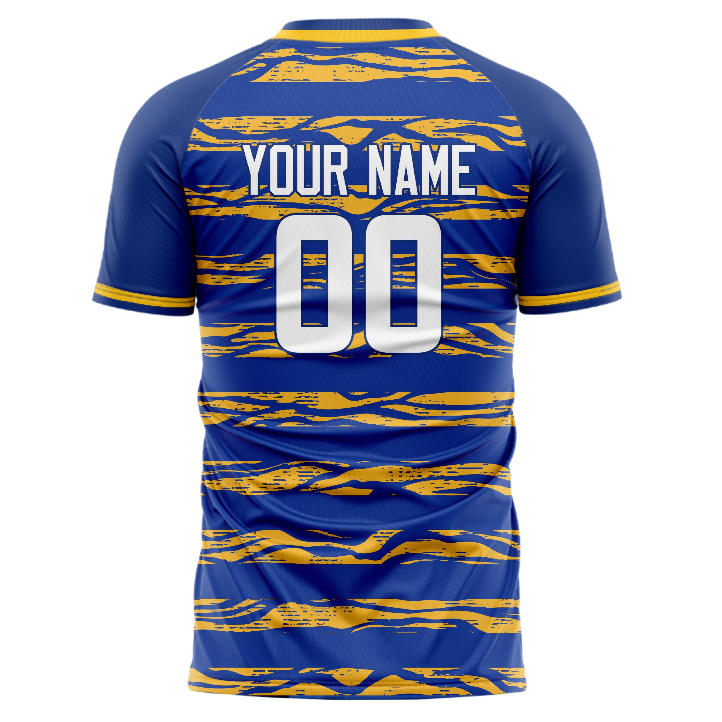 Personalized Royal & Gold Pattern Soccer Jersey