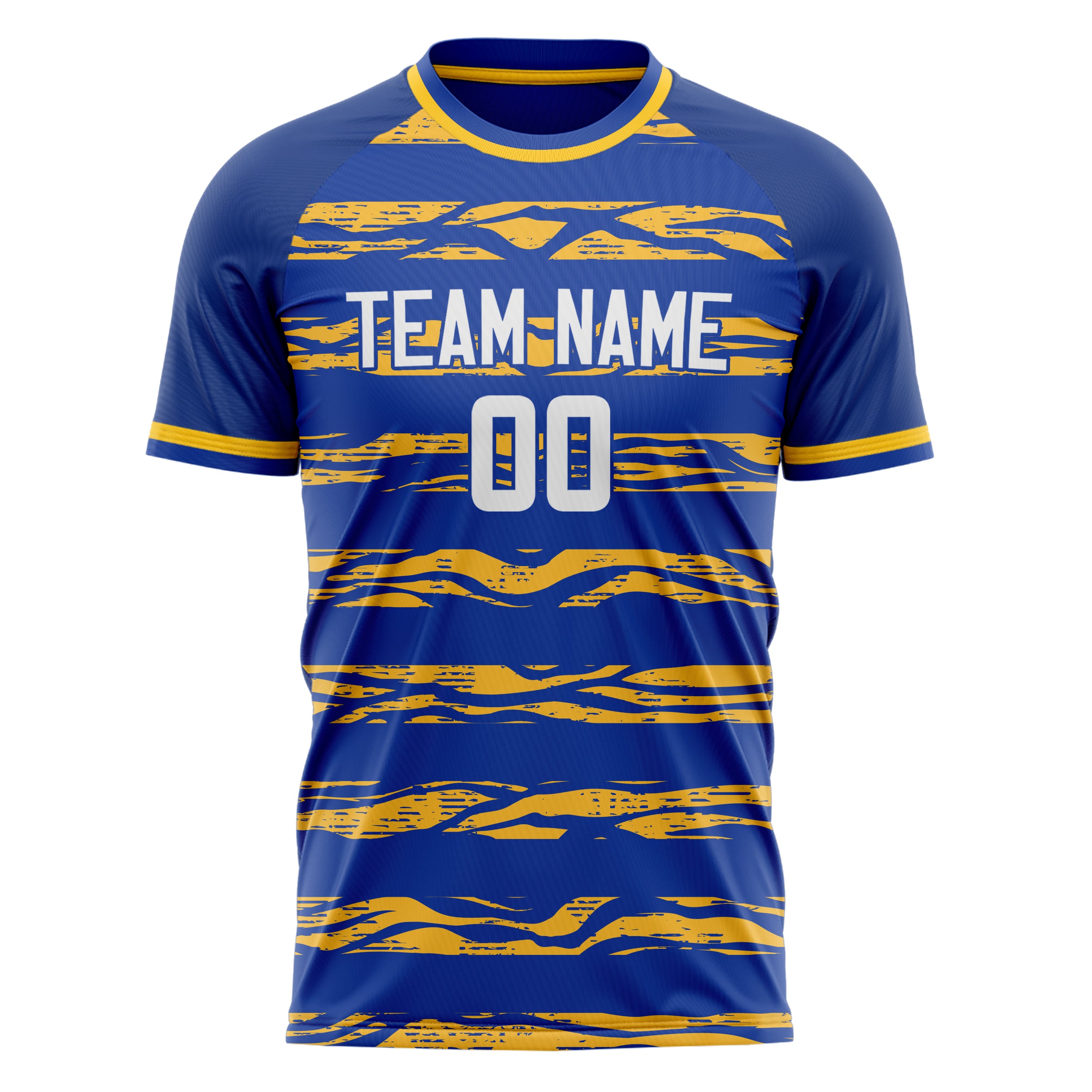 Personalized Royal & Gold Pattern Soccer Jersey