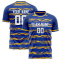 Personalized Royal & Gold Pattern Soccer Jersey