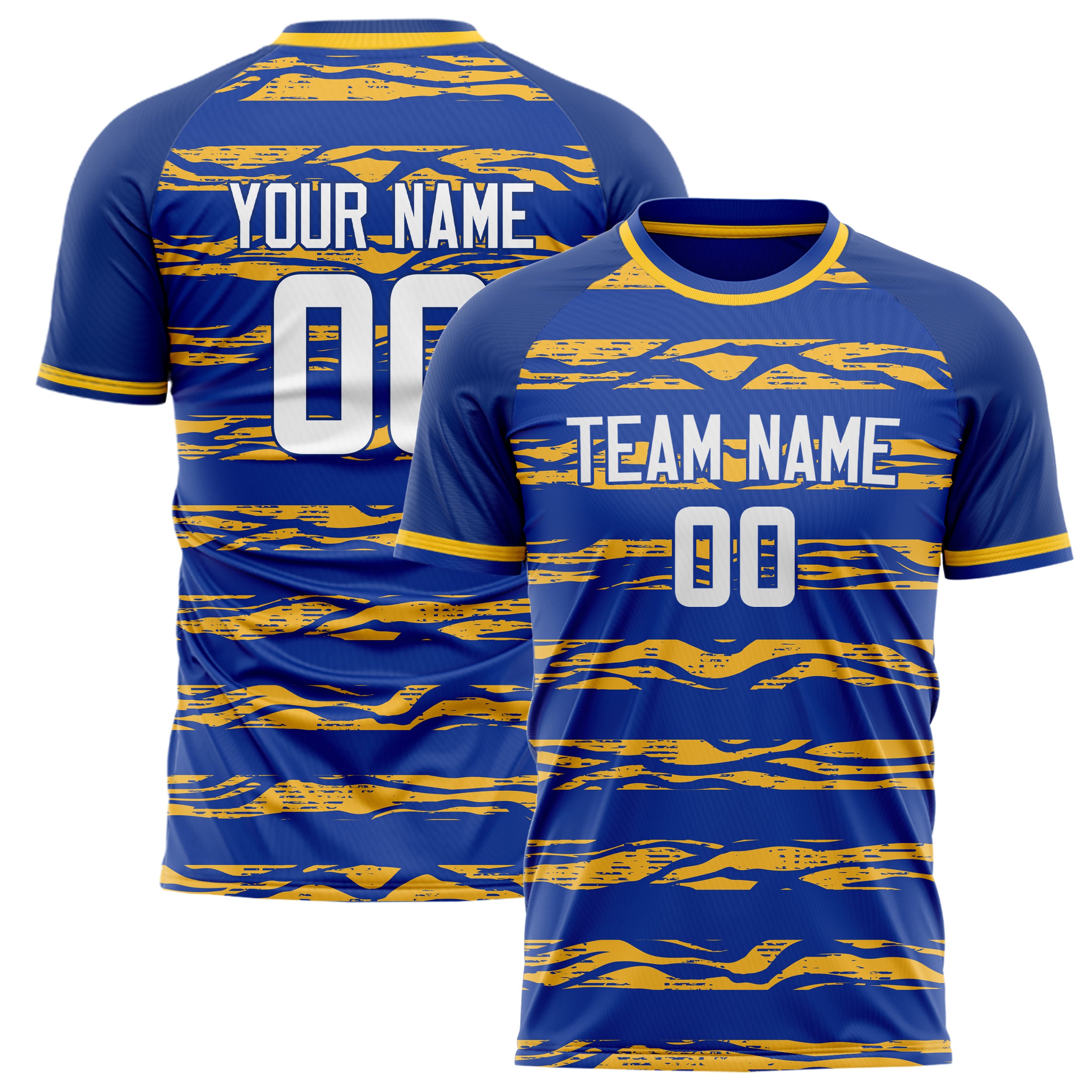 Personalized Royal & Gold Pattern Soccer Jersey