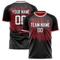 Personalized Black & Red Pattern Soccer Jersey